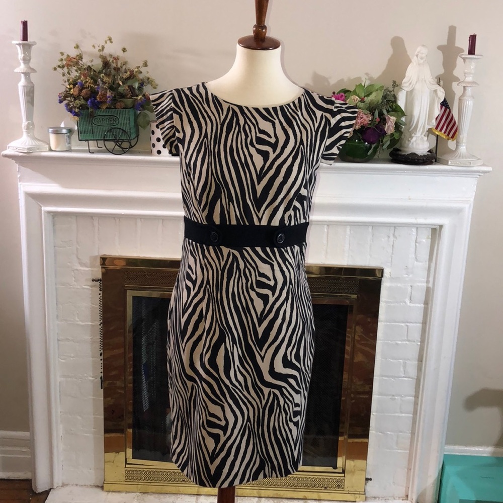 Nicole Miller Elegant Black/Cream Animal Print